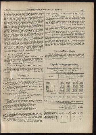 Verordnungs-Blatt für Eisenbahnen und Schiffahrt: Veröffentlichungen in Tarif- und Transport-Angelegenheiten 19070307 Seite: 5