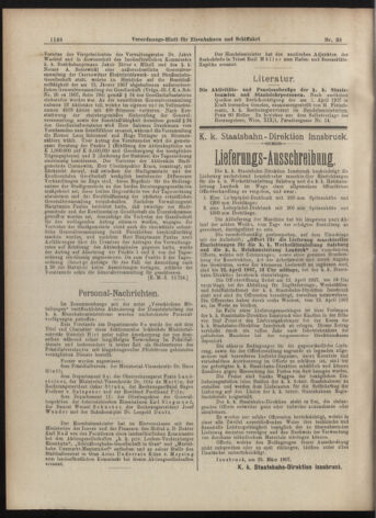 Verordnungs-Blatt für Eisenbahnen und Schiffahrt: Veröffentlichungen in Tarif- und Transport-Angelegenheiten 19070330 Seite: 8