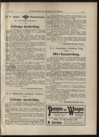 Verordnungs-Blatt für Eisenbahnen und Schiffahrt: Veröffentlichungen in Tarif- und Transport-Angelegenheiten 19070406 Seite: 7