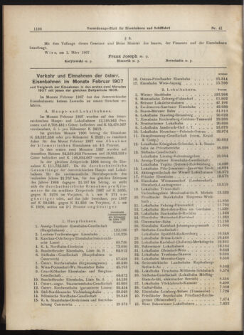 Verordnungs-Blatt für Eisenbahnen und Schiffahrt: Veröffentlichungen in Tarif- und Transport-Angelegenheiten 19070409 Seite: 2