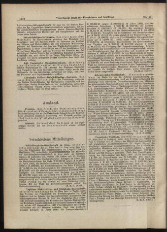 Verordnungs-Blatt für Eisenbahnen und Schiffahrt: Veröffentlichungen in Tarif- und Transport-Angelegenheiten 19070418 Seite: 4