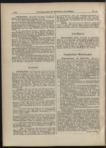 Verordnungs-Blatt für Eisenbahnen und Schiffahrt: Veröffentlichungen in Tarif- und Transport-Angelegenheiten 19070427 Seite: 6