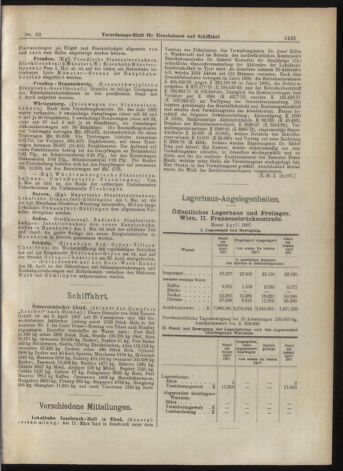 Verordnungs-Blatt für Eisenbahnen und Schiffahrt: Veröffentlichungen in Tarif- und Transport-Angelegenheiten 19070507 Seite: 5