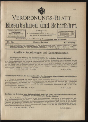 Verordnungs-Blatt für Eisenbahnen und Schiffahrt: Veröffentlichungen in Tarif- und Transport-Angelegenheiten