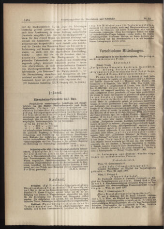 Verordnungs-Blatt für Eisenbahnen und Schiffahrt: Veröffentlichungen in Tarif- und Transport-Angelegenheiten 19070511 Seite: 2