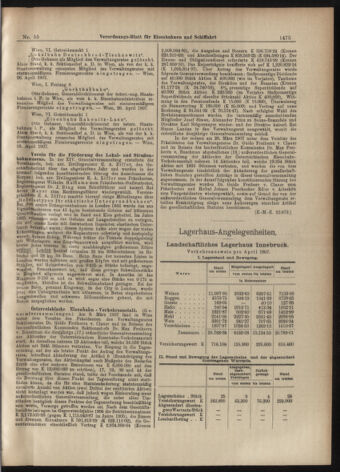 Verordnungs-Blatt für Eisenbahnen und Schiffahrt: Veröffentlichungen in Tarif- und Transport-Angelegenheiten 19070511 Seite: 3