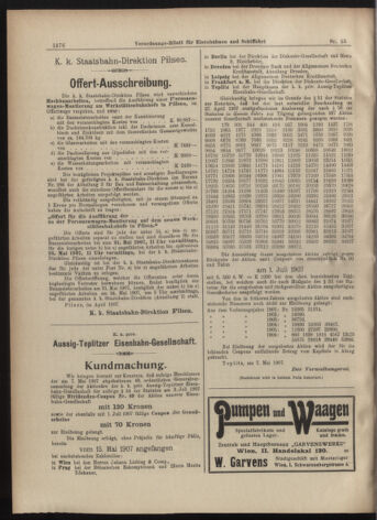 Verordnungs-Blatt für Eisenbahnen und Schiffahrt: Veröffentlichungen in Tarif- und Transport-Angelegenheiten 19070511 Seite: 4