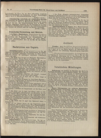 Verordnungs-Blatt für Eisenbahnen und Schiffahrt: Veröffentlichungen in Tarif- und Transport-Angelegenheiten 19070516 Seite: 9