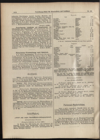 Verordnungs-Blatt für Eisenbahnen und Schiffahrt: Veröffentlichungen in Tarif- und Transport-Angelegenheiten 19070530 Seite: 6