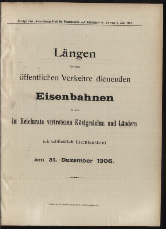 Verordnungs-Blatt für Eisenbahnen und Schiffahrt: Veröffentlichungen in Tarif- und Transport-Angelegenheiten 19070604 Seite: 7