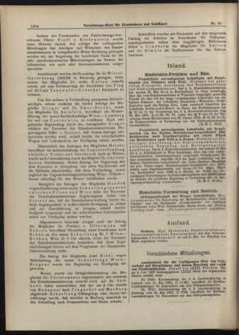 Verordnungs-Blatt für Eisenbahnen und Schiffahrt: Veröffentlichungen in Tarif- und Transport-Angelegenheiten 19070608 Seite: 16