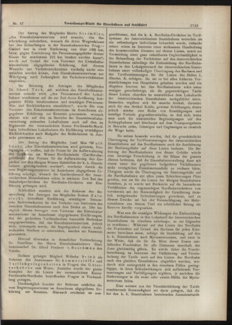 Verordnungs-Blatt für Eisenbahnen und Schiffahrt: Veröffentlichungen in Tarif- und Transport-Angelegenheiten 19070611 Seite: 21