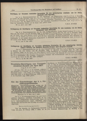 Verordnungs-Blatt für Eisenbahnen und Schiffahrt: Veröffentlichungen in Tarif- und Transport-Angelegenheiten 19070615 Seite: 2