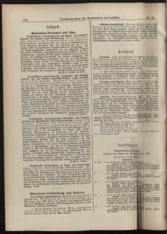 Verordnungs-Blatt für Eisenbahnen und Schiffahrt: Veröffentlichungen in Tarif- und Transport-Angelegenheiten 19070615 Seite: 4