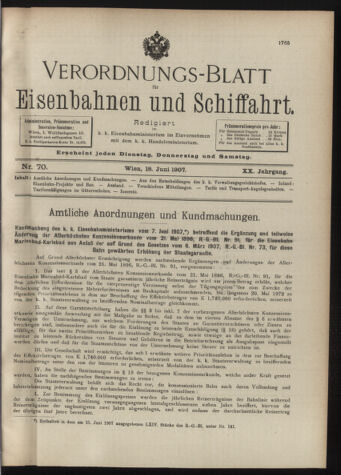 Verordnungs-Blatt für Eisenbahnen und Schiffahrt: Veröffentlichungen in Tarif- und Transport-Angelegenheiten