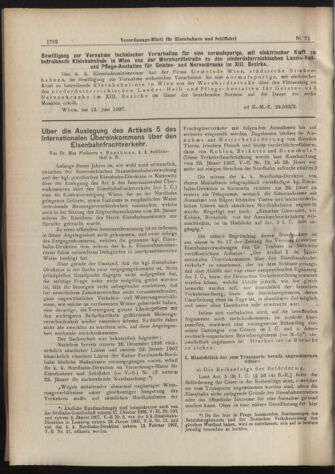 Verordnungs-Blatt für Eisenbahnen und Schiffahrt: Veröffentlichungen in Tarif- und Transport-Angelegenheiten 19070620 Seite: 2