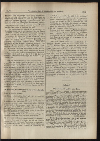 Verordnungs-Blatt für Eisenbahnen und Schiffahrt: Veröffentlichungen in Tarif- und Transport-Angelegenheiten 19070620 Seite: 3