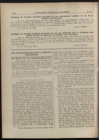 Verordnungs-Blatt für Eisenbahnen und Schiffahrt: Veröffentlichungen in Tarif- und Transport-Angelegenheiten 19070625 Seite: 2