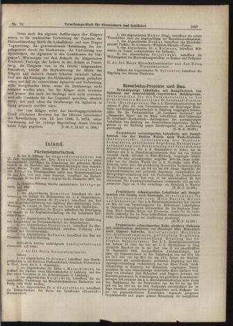 Verordnungs-Blatt für Eisenbahnen und Schiffahrt: Veröffentlichungen in Tarif- und Transport-Angelegenheiten 19070702 Seite: 3