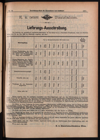 Verordnungs-Blatt für Eisenbahnen und Schiffahrt: Veröffentlichungen in Tarif- und Transport-Angelegenheiten 19070702 Seite: 7