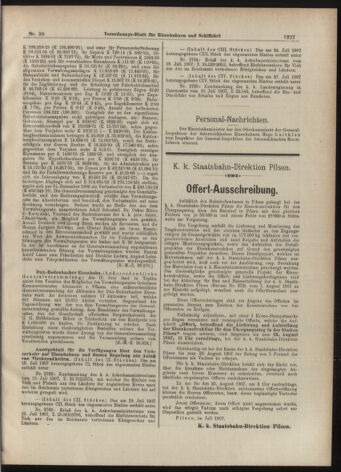 Verordnungs-Blatt für Eisenbahnen und Schiffahrt: Veröffentlichungen in Tarif- und Transport-Angelegenheiten 19070801 Seite: 15