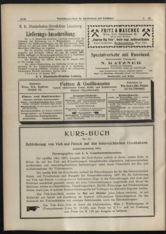 Verordnungs-Blatt für Eisenbahnen und Schiffahrt: Veröffentlichungen in Tarif- und Transport-Angelegenheiten 19070808 Seite: 6