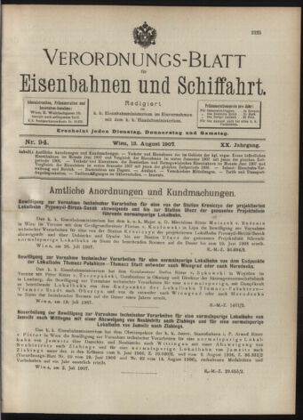 Verordnungs-Blatt für Eisenbahnen und Schiffahrt: Veröffentlichungen in Tarif- und Transport-Angelegenheiten