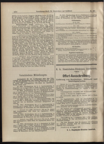 Verordnungs-Blatt für Eisenbahnen und Schiffahrt: Veröffentlichungen in Tarif- und Transport-Angelegenheiten 19070817 Seite: 8