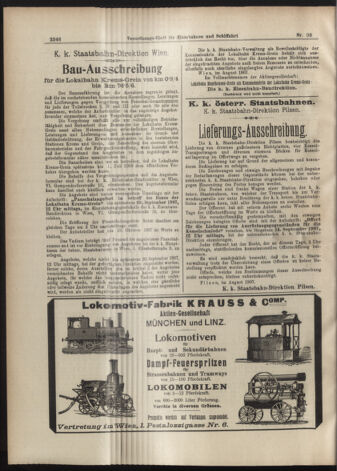 Verordnungs-Blatt für Eisenbahnen und Schiffahrt: Veröffentlichungen in Tarif- und Transport-Angelegenheiten 19070824 Seite: 6