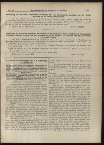 Verordnungs-Blatt für Eisenbahnen und Schiffahrt: Veröffentlichungen in Tarif- und Transport-Angelegenheiten 19070829 Seite: 3