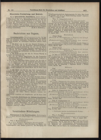 Verordnungs-Blatt für Eisenbahnen und Schiffahrt: Veröffentlichungen in Tarif- und Transport-Angelegenheiten 19070829 Seite: 5