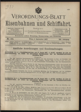 Verordnungs-Blatt für Eisenbahnen und Schiffahrt: Veröffentlichungen in Tarif- und Transport-Angelegenheiten