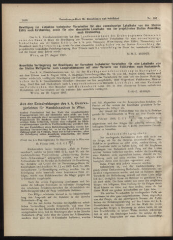 Verordnungs-Blatt für Eisenbahnen und Schiffahrt: Veröffentlichungen in Tarif- und Transport-Angelegenheiten 19070910 Seite: 2