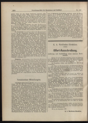 Verordnungs-Blatt für Eisenbahnen und Schiffahrt: Veröffentlichungen in Tarif- und Transport-Angelegenheiten 19070912 Seite: 20