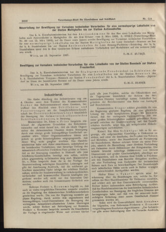 Verordnungs-Blatt für Eisenbahnen und Schiffahrt: Veröffentlichungen in Tarif- und Transport-Angelegenheiten 19071008 Seite: 2