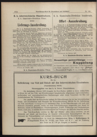 Verordnungs-Blatt für Eisenbahnen und Schiffahrt: Veröffentlichungen in Tarif- und Transport-Angelegenheiten 19071015 Seite: 14