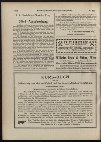 Verordnungs-Blatt für Eisenbahnen und Schiffahrt: Veröffentlichungen in Tarif- und Transport-Angelegenheiten 19071022 Seite: 12