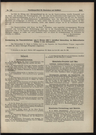 Verordnungs-Blatt für Eisenbahnen und Schiffahrt: Veröffentlichungen in Tarif- und Transport-Angelegenheiten 19071026 Seite: 5