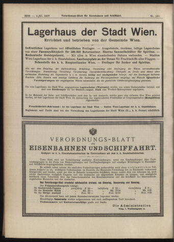 Verordnungs-Blatt für Eisenbahnen und Schiffahrt: Veröffentlichungen in Tarif- und Transport-Angelegenheiten 19071109 Seite: 22