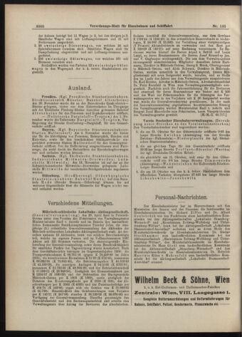 Verordnungs-Blatt für Eisenbahnen und Schiffahrt: Veröffentlichungen in Tarif- und Transport-Angelegenheiten 19071121 Seite: 4