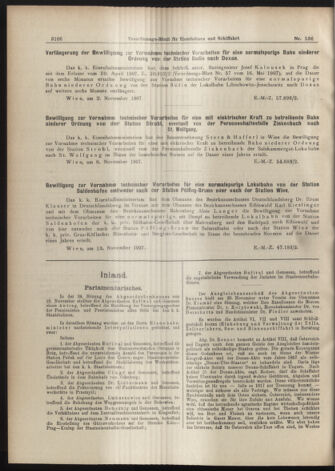 Verordnungs-Blatt für Eisenbahnen und Schiffahrt: Veröffentlichungen in Tarif- und Transport-Angelegenheiten 19071123 Seite: 2