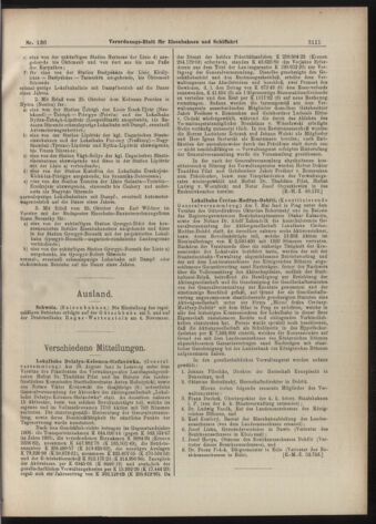 Verordnungs-Blatt für Eisenbahnen und Schiffahrt: Veröffentlichungen in Tarif- und Transport-Angelegenheiten 19071123 Seite: 7