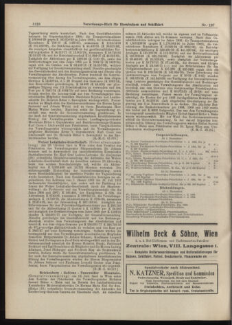 Verordnungs-Blatt für Eisenbahnen und Schiffahrt: Veröffentlichungen in Tarif- und Transport-Angelegenheiten 19071126 Seite: 8