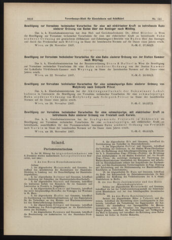 Verordnungs-Blatt für Eisenbahnen und Schiffahrt: Veröffentlichungen in Tarif- und Transport-Angelegenheiten 19071205 Seite: 2