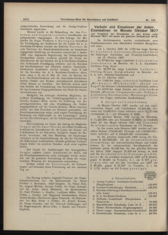 Verordnungs-Blatt für Eisenbahnen und Schiffahrt: Veröffentlichungen in Tarif- und Transport-Angelegenheiten 19071210 Seite: 8