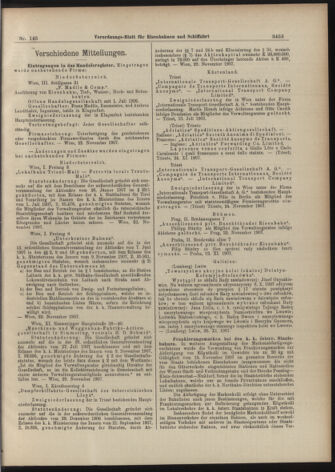 Verordnungs-Blatt für Eisenbahnen und Schiffahrt: Veröffentlichungen in Tarif- und Transport-Angelegenheiten 19071214 Seite: 5