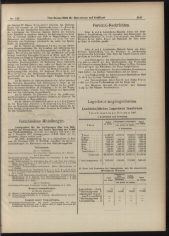 Verordnungs-Blatt für Eisenbahnen und Schiffahrt: Veröffentlichungen in Tarif- und Transport-Angelegenheiten 19071219 Seite: 7