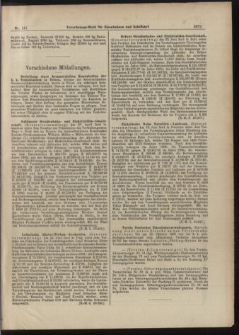 Verordnungs-Blatt für Eisenbahnen und Schiffahrt: Veröffentlichungen in Tarif- und Transport-Angelegenheiten 19071231 Seite: 7