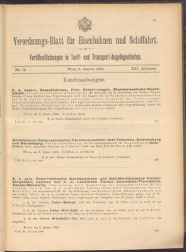 Verordnungs-Blatt für Eisenbahnen und Schiffahrt: Veröffentlichungen in Tarif- und Transport-Angelegenheiten 19080109 Seite: 1