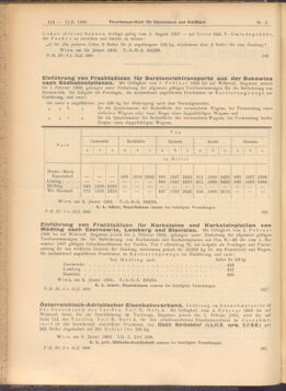 Verordnungs-Blatt für Eisenbahnen und Schiffahrt: Veröffentlichungen in Tarif- und Transport-Angelegenheiten 19080111 Seite: 2